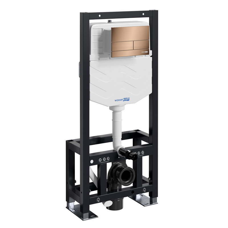 Изображение товара Инсталляция для унитаза WasserKraft Dill 61TLT.010.ME.RG04, механическая клавиша золото розовое