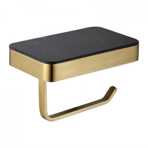 Изображение товара Держатель туалетной бумаги Abber Nord AA1730G с полкой золото матовое