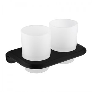 Изображение товара Стакан для зубных щеток Abber Nord AA1557B, двойной, цвет черный матовый