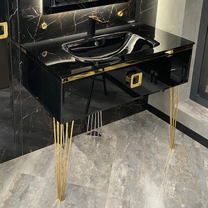 Изображение товара Подвесная тумба под раковину Armadi Art Lucido 770-100-B 100 см черная