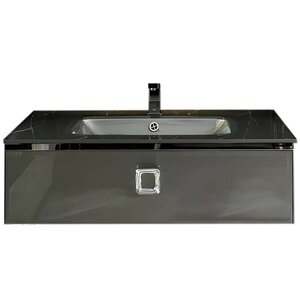 Изображение товара Тумба под раковину Armadi Art Lucido 770-080-GR, 81 см, подвесная, цвет графит