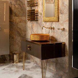 Изображение товара Тумба под раковину Armadi Art Lucido 770-100-BB, 100 см, подвесная, цвет бронза