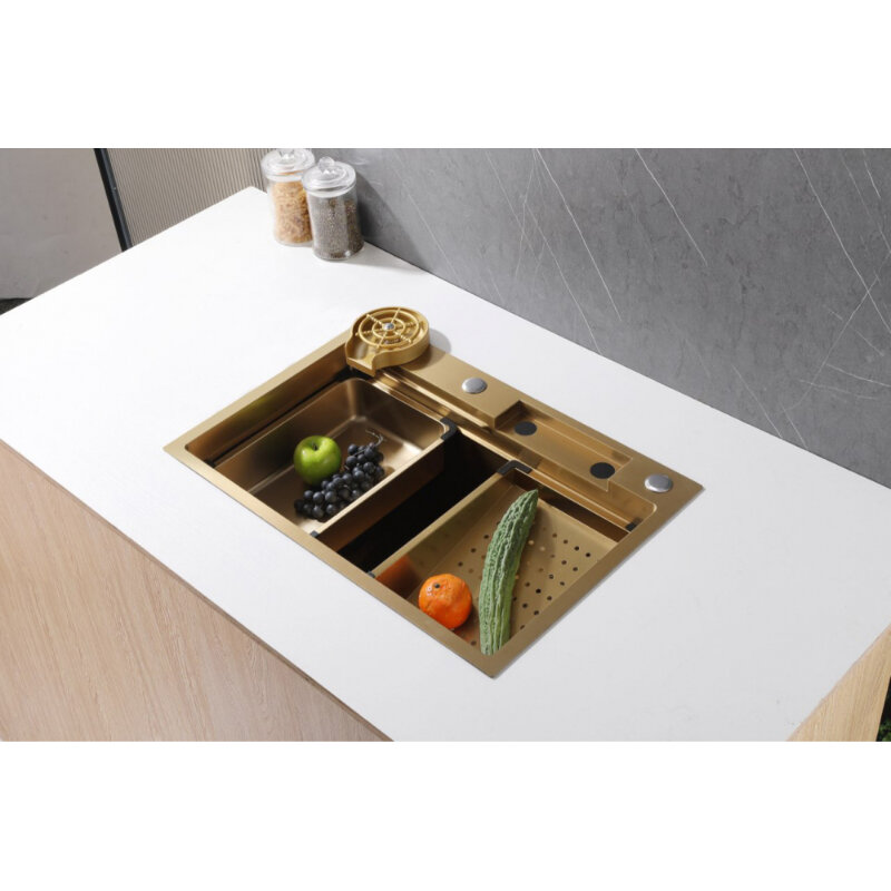 Изображение товара Кухонная мойка Abber Wasser Kreis AF2194GB Brushed Gold 68x46 см