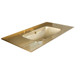 Изображение товара Раковина Armadi Art Lucido 852-100-Light Gold 101 см стекло прямоугольная