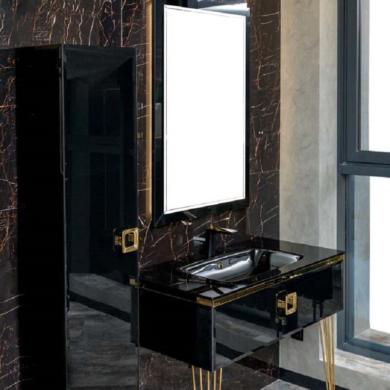 Изображение товара Раковина Armadi Art Lucido 852-100-B, 101 см, моноблок, цвет черный