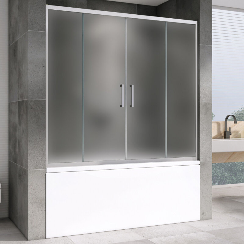 Изображение товара Шторка для ванной Abber Schwarzer Diamant AG57150M 150x140 см раздвижная стекло хром Германия