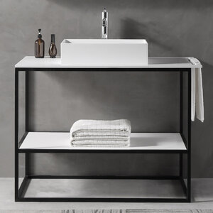 Изображение товара Тумба под раковину Abber Stein AS2631, 100 см, напольная, цвет белый матовый