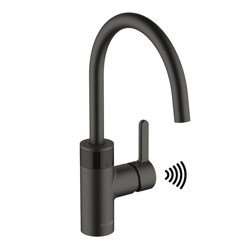 Изображение товара Смеситель Kludi E-GO 422106675 с сенсорным управлением, черный матовый