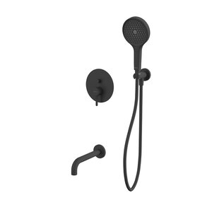 Изображение товара Смеситель для ванны и душа Whitecross Y, YSET06TOPBL, с душевым гарнитуром, цвет черный матовый