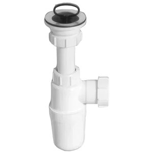 Изображение товара Сифон для раковины McAlpine MRSK1-A компрессионный с пробкой и нержавеющей решеткой
