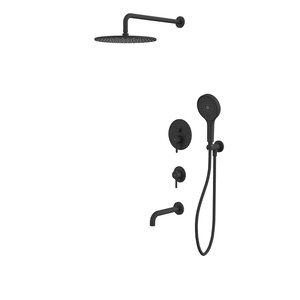 Изображение товара Душевая система Whitecross Y, YSET07TOPBL, с изливом, цвет черный матовый