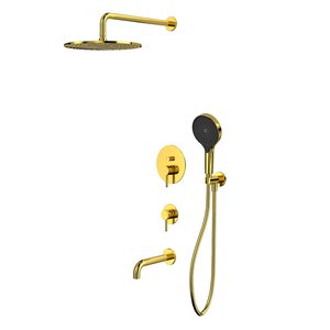 Изображение товара Душевая система Whitecross Y, YSET07TOPGL, с изливом, цвет золото