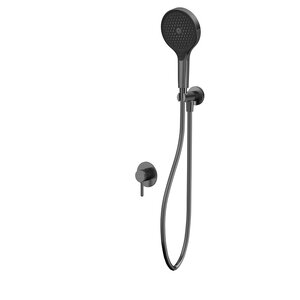 Изображение товара Смеситель для душа Whitecross Y, YSET02TOPGM, с душевым гарнитуром, цвет вороненая сталь, gunmetal
