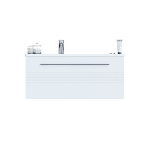 Изображение товара Тумба под раковину Sanvit Соната-1 ksonata 1100R/1100L, 100 см, подвесная, раковина справа/слева, цвет белый