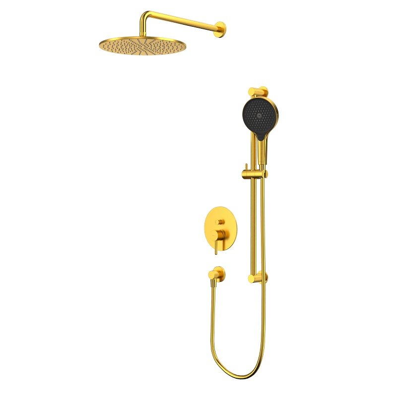 Изображение товара Душевая система Whitecross Y, брашированное золото, YSET05TOPGLB