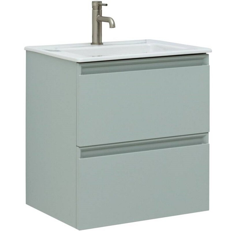 Изображение товара Подвесная тумба под раковину Allen Brau Eclipse 60 см серый со шкафами и ящиками