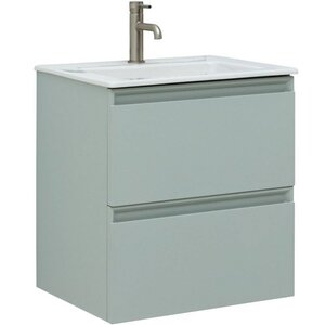 Изображение товара Подвесная тумба под раковину Allen Brau Eclipse 60 см серый со шкафами и ящиками