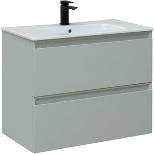 Изображение товара Тумба под раковину Allen Brau Eclipse 80 см подвесная серый металлик эмаль матовая