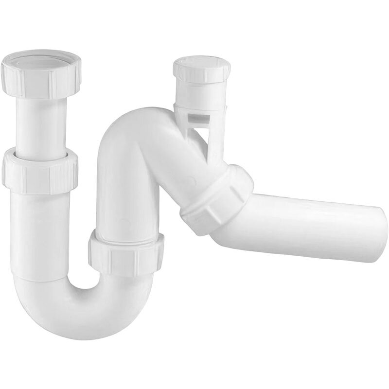 Изображение товара Сифон для раковины McAlpine MRSK12V, белый, без выпуска