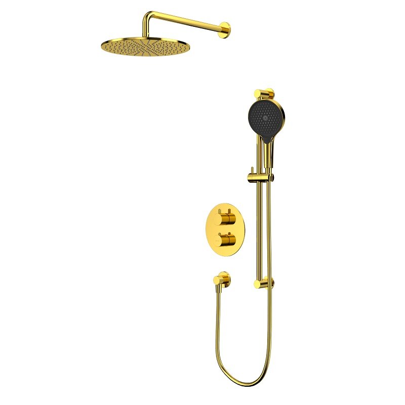 Изображение товара Душевая система Whitecross Y с термостатом и золотым покрытием, Польша