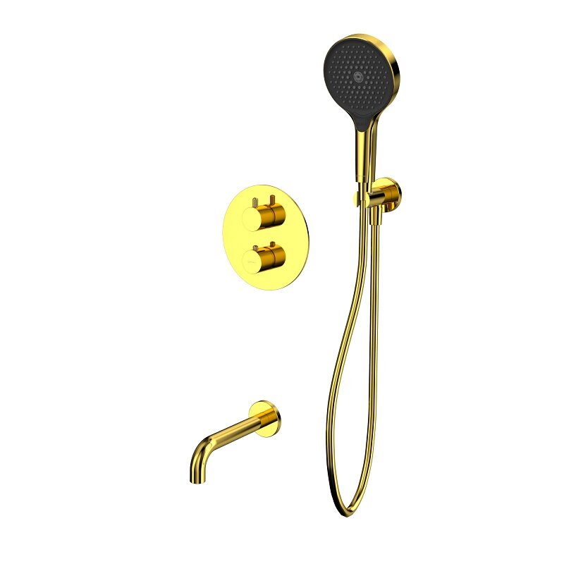 Изображение товара Смеситель для ванны и душа Whitecross Y YSET10TOPGL с термостатом золото