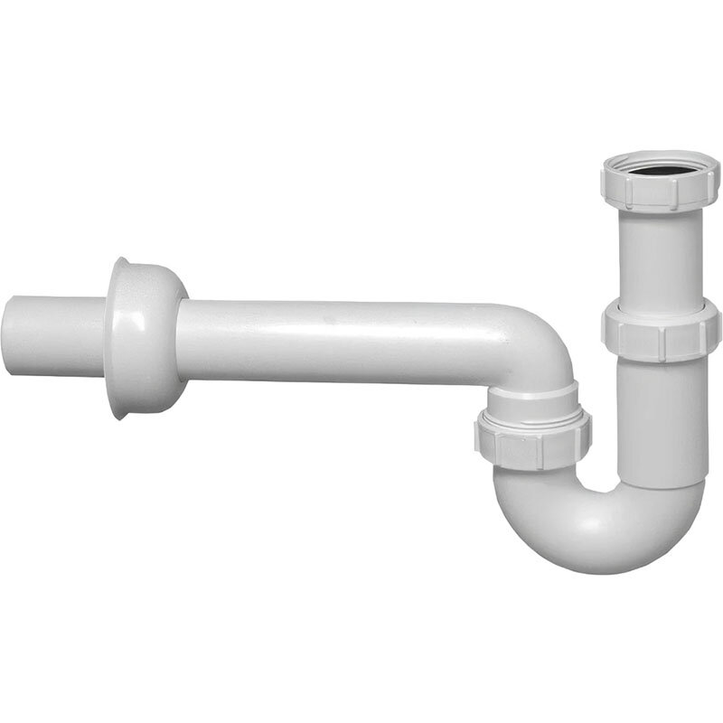 Изображение товара Сифон для кухонной мойки McAlpine MRSK14, без выпуска, цвет белый