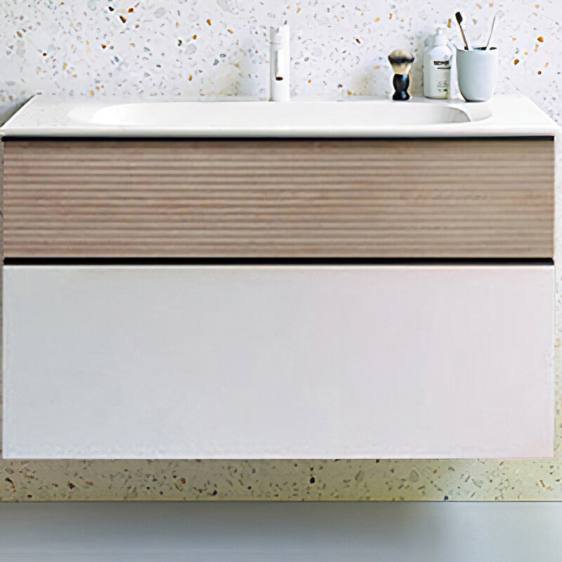 Изображение товара Тумба c раковиной Fiumo Burgbad SFXN102F3956FOT45G0200C0001*1, 100 см, подвесная, белый/бежевый