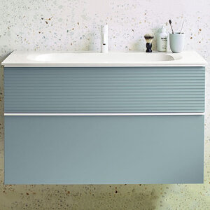 Изображение товара Тумба c раковиной Fiumo Burgbad SFXN122F3957FOT55G0223C0001*1, 122 см, подвесная, цвет Eisblau Softmatt