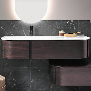 Изображение товара Тумба c раковиной Burgbad Lavo 2.0 KOBW121 G0227 F5059, 122 см, подвесная, цвет Eiche Dekor Mokka