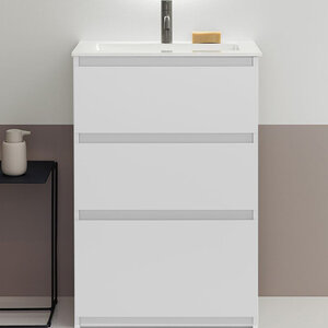 Изображение товара Тумба с раковиной Burgbad Lin20, SGHQ062F5351C0001*1, 62 см, цвет белый матовый