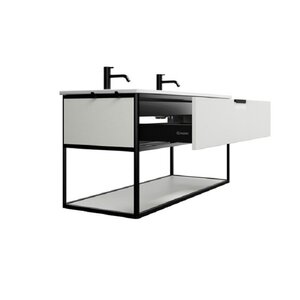 Изображение товара Тумба с раковиной Burgbad Vry SGUK123F6019GO253C001*2, 123 см, подвесная, цвет белый матовый