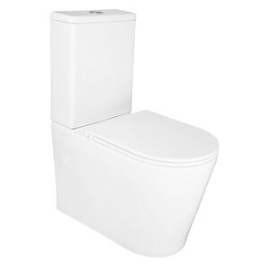 Изображение товара Напольный безободковый унитаз Azario Conto AZ-T005BR, с бачком, крышка микролифт, смыв торнадо, белый