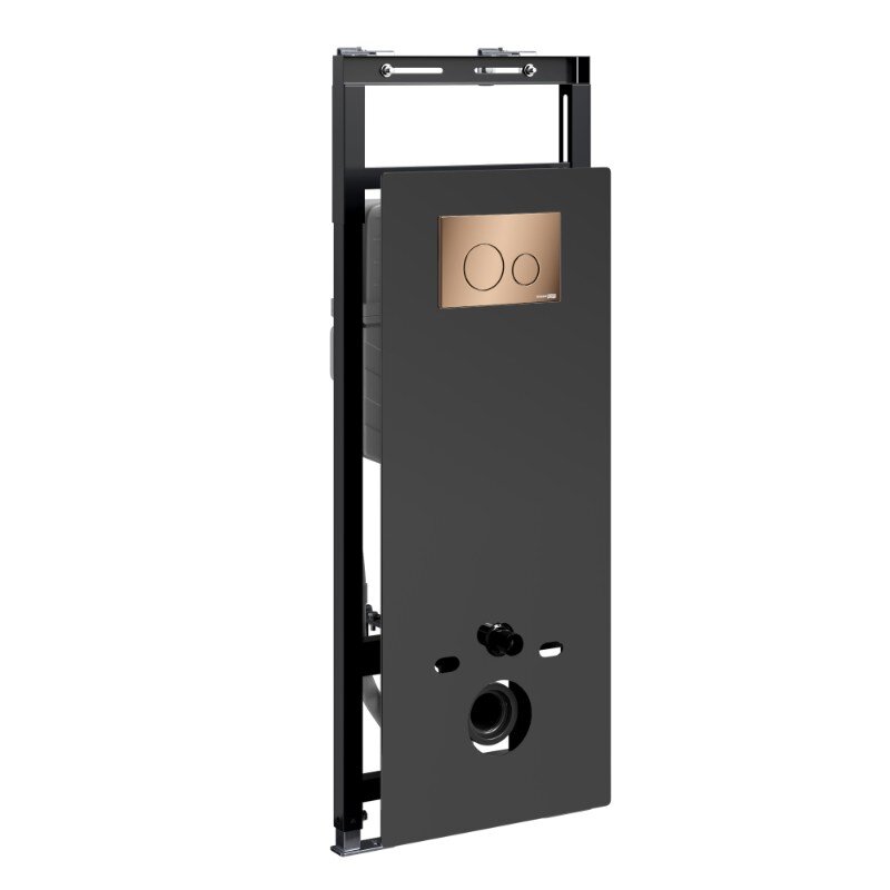 Изображение товара Инсталляция для унитаза WasserKraft Salm 27TLT.010.ME.BL.RG02 черная стеклянная панель механическая