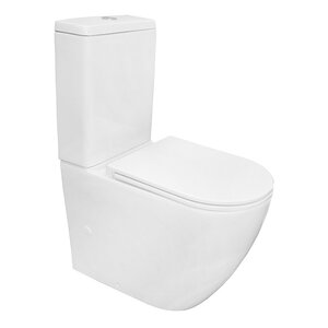 Изображение товара Напольный безободковый унитаз Azario Grado AZ-2141 UQ1, с бачком, крышка микролифт, смыв торнадо, белый