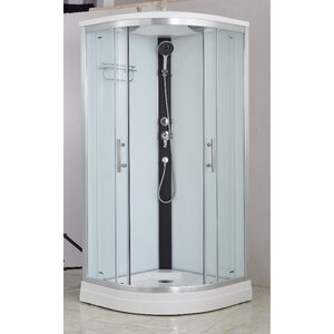 Изображение товара Душевая кабина Imwei XDL-09B, 90 x 90 см, средний поддон, с крышей, стекла прозрачные, профиль серебристый