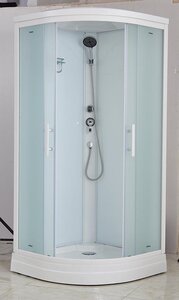 Изображение товара Душевая кабина Imwei XDL-09W, 90 x 90 см, средний поддон, с крышей, стекла прозрачные, профиль белый, анодированный, алюминиевый