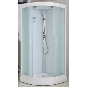 Изображение товара Душевая кабина Imwei XDM-09FW, 90 x 90 см, средний поддон, с крышей, стекла матовые, профиль белый