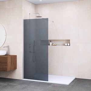 Изображение товара Душевая стенка RGW Walk In WA-002 35100210-31 100 см со свободным входом, кронштейн обрезной 45 см, стекло тонированное, профиль хром