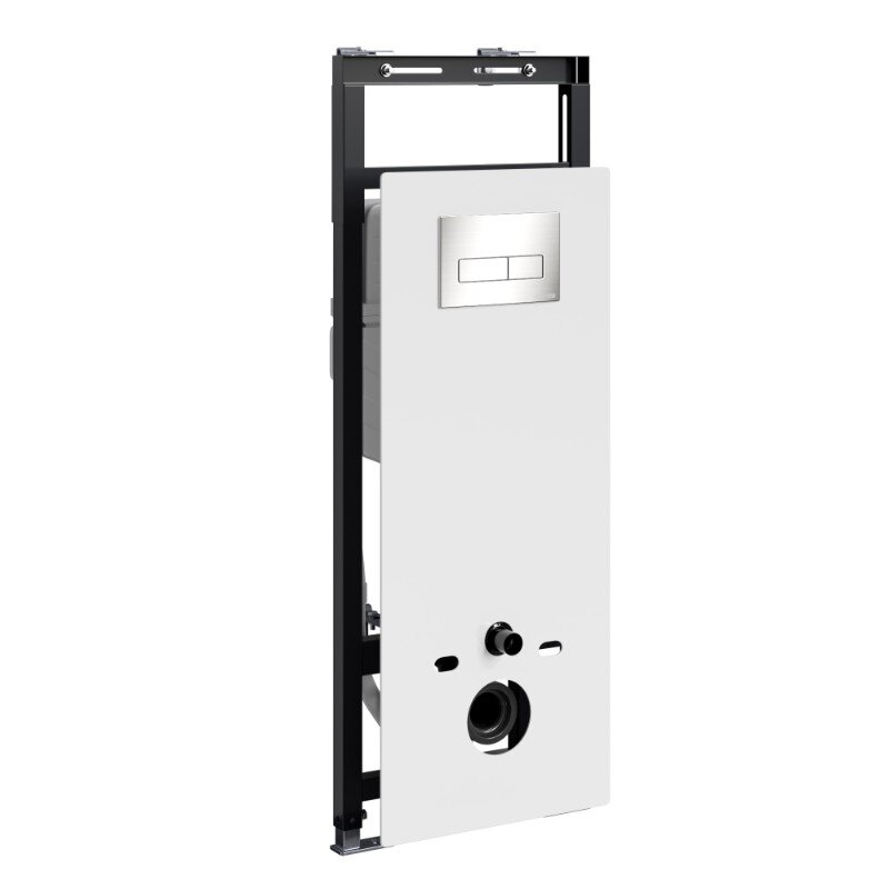 Изображение товара Инсталляция для унитаза WasserKraft Salm 27TLT.010 МЕ WH BN03, стеклянная панель, механическая кноп