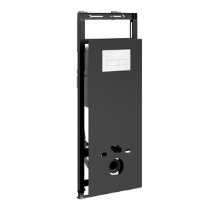 Изображение товара Инсталляция для унитаза WasserKraft Salm 27TLT.010.ME.BL.WH03, декоративная стеклянная панель черная, механическая кнопка смыва белая