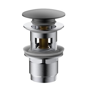 Изображение товара Донный клапан Vincea DPU-1B01GM с переливом и клик-клак, латунь, вороненая сталь