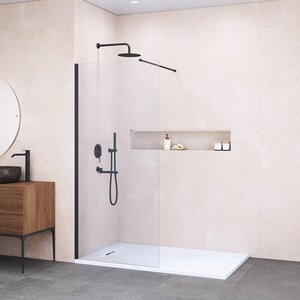 Изображение товара Душевая стенка RGW Walk In WA-010B, 351001014-14, 140 см, стекло прозрачное, профиль черный