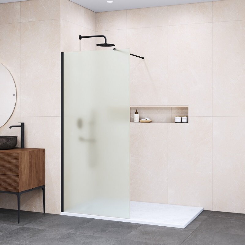 Изображение товара Душевая стенка RGW Walk In WA-010B, 351001010-24, 100 см, стекло матовое, профиль черный