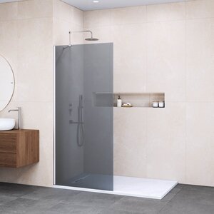 Изображение товара Душевая стенка RGW Walk In WA-102 351010212-31 120 см со свободным входом, кронштейн обрезной 45 см, стекло тонированное, профиль хром