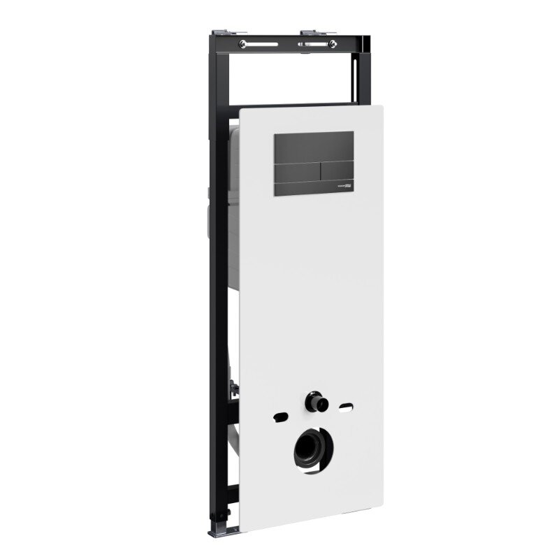 Изображение товара Инсталляция для унитаза WasserKraft Salm 27TLT.010.ME белая стеклянная панель механическая кнопка