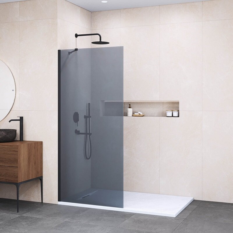 Изображение товара Душевая стенка RGW Walk In WA-102-B 351010209-34 90 см со свободным входом, кронштейн обрезной 45 см, стекло тонированное, профиль черный Изображение товара Душевая стенка RGW Walk In WA-102-B 351010209-34 90 см со свободным входом, кронштейн обрезной 45 см, стекло тонированное, профиль черный