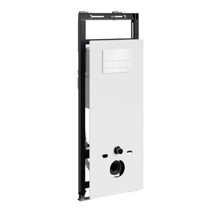 Изображение товара Инсталляция для унитаза WasserKraft Salm 27TLT.010.ME.WH.WH04, декоративная стеклянная панель белая, механическая кнопка смыва белая