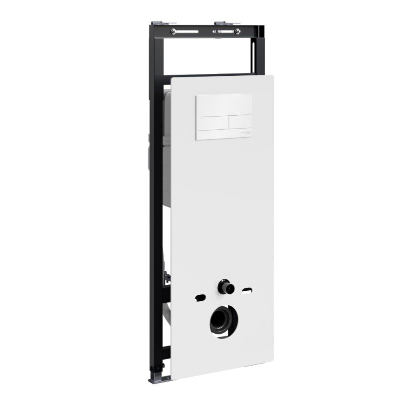 Изображение товара Инсталляция для унитаза WasserKraft Salm 27TLT.010.ME.WH.WH04, декоративная стеклянная панель белая, механическая кнопка смыва белая Изображение товара Инсталляция для унитаза WasserKraft Salm 27TLT.010.ME.WH.WH04, декоративная стеклянная панель белая, механическая кнопка смыва белая