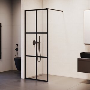Изображение товара Душевая стенка RGW WA-111 B 60 см с прозрачным стеклом и черным профилем