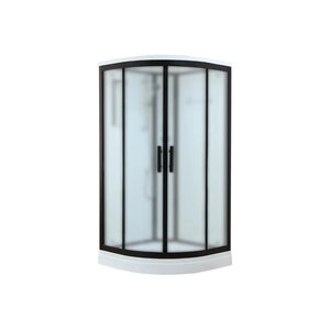 Изображение товара Душевой уголок Timo Standart T-6609BF, 90 x 90 см, с крышей, средний поддон, стекла матовые, профиль черный